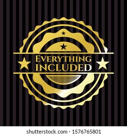 Everything included golden badge or emblem. Vector Illustration. Detailed.