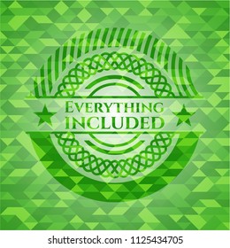  Everything included green emblem with triangle mosaic background