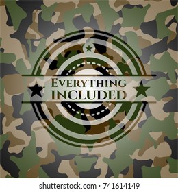 Everything included on camouflage pattern
