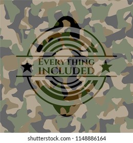 Everything included on camouflaged pattern