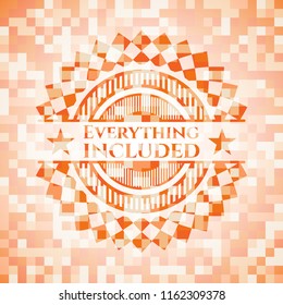 Everything included orange mosaic emblem with background