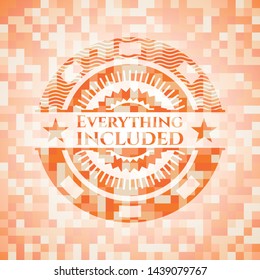 Everything included orange mosaic emblem with background