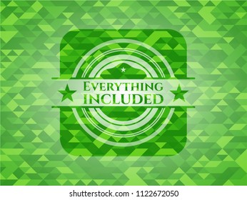 Everything included realistic green mosaic emblem