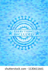 Everything included realistic sky blue mosaic emblem