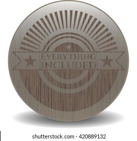 Everything included realistic wooden emblem
