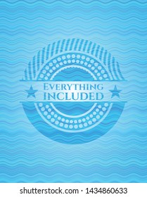 Everything included water wave style badge. Vector Illustration. Detailed.