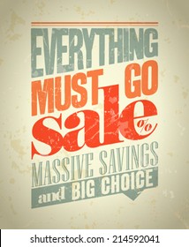 Everything must go sale design in retro style. Eps10.