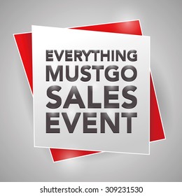 EVERYTHING MUST GO SALES EVENT, poster design element