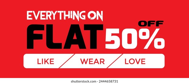 Everything on Flat 50% off Eid offer Cover vector