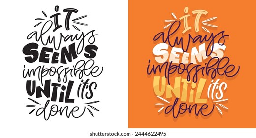 Everything possible. Funny hand drawn doodle lettering quote. Lettering print t-shirt design. 100% vector file. svg