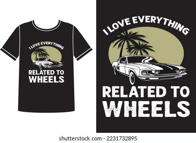 Everything related to wheels t-shirt design template