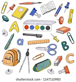 everything for school, school supplies