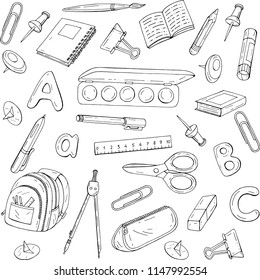 everything for school, school supplies