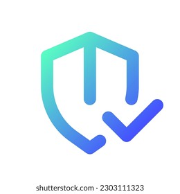 Everything is secured pixel perfect gradient linear ui icon. Digital privacy. Protect personal data. Line color user interface symbol. Modern style pictogram. Vector isolated outline illustration