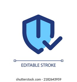 Everything is secured pixel perfect RGB color ui icon. Digital privacy. Simple filled line element. GUI, UX design for mobile app. Vector isolated pictogram. Editable stroke. Arial font used