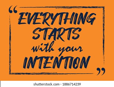 Everything starts with your intention Inspirational quote Business style card