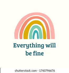 everything will be fine message with rainbow