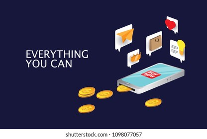 Everything you can. background with 3d concept for business, Finance, Online Shop etc. EPS10