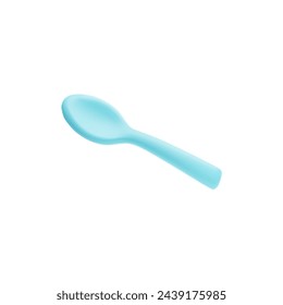 Everything you need to feed your babies. Blue plastic spoon for children illustrated in vector design. 3D illustration on a blank isolated background. Dishes for children.