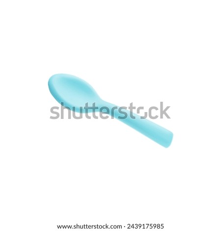 Everything you need to feed your babies. Blue plastic spoon for children illustrated in vector design. 3D illustration on a blank isolated background. Dishes for children.