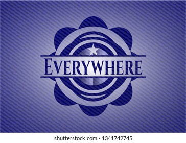 Everywhere emblem with denim high quality background
