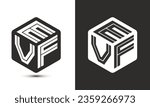EVF letter logo design with illustrator cube logo, vector logo modern alphabet font overlap style. Premium Business logo icon. White color on black background