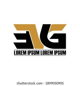 EVG letter monogram logo design vector
