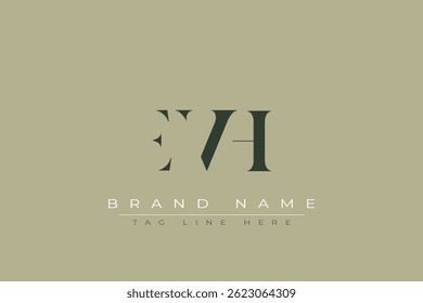 Diseño de logotipo de carta abstracta EVH. Este logotipo está diseñado por tres letras abstractas.