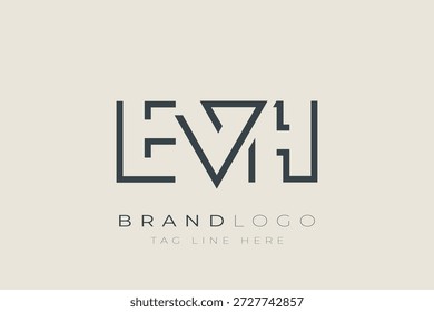EVH abstract letter logo design. Modern Business Logo Design With Abstract Typography and Contemporary Style