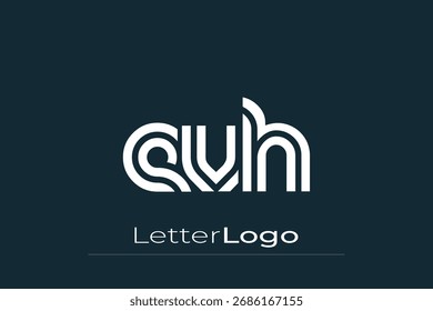 EVH Creative Unique Modern Letter Logo Design. Elegant Monogram Logo Design with Decorative Elements and Typography