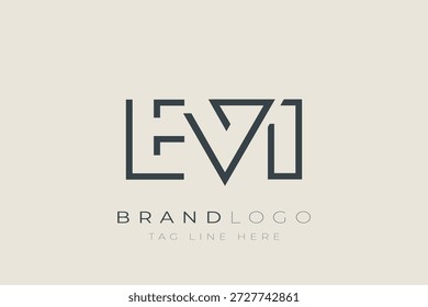 EVI abstract carta logotipo design. Design de logotipo comercial moderno com tipografia abstrata e estilo contemporâneo