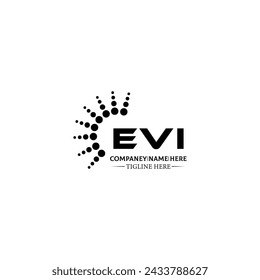 EVI logo. E V I design. White EVI letter. EVI, E V I letter logo design. Initial letter EVI linked circle uppercase monogram logo.