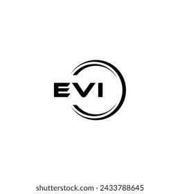 EVI logo. E V I design. White EVI letter. EVI, E V I letter logo design. Initial letter EVI linked circle uppercase monogram logo.