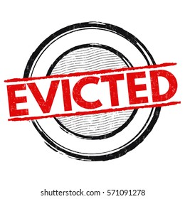 Evicted Grunge Rubber Stamp On White Stock Vector (Royalty Free
