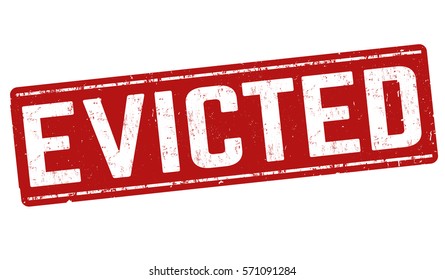 Evicted grunge rubber stamp on white background, vector illustration