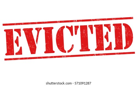 Evicted grunge rubber stamp on white background, vector illustration