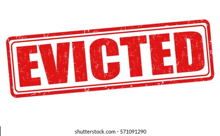 Evicted grunge rubber stamp on white background, vector illustration