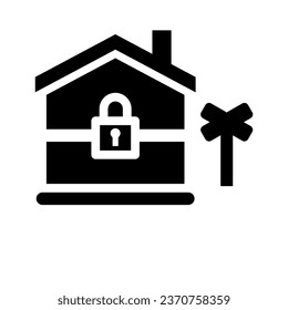 eviction glyph icon illustration vector graphic. Simple element illustration vector graphic, suitable for app, websites, and presentations isolated on white background