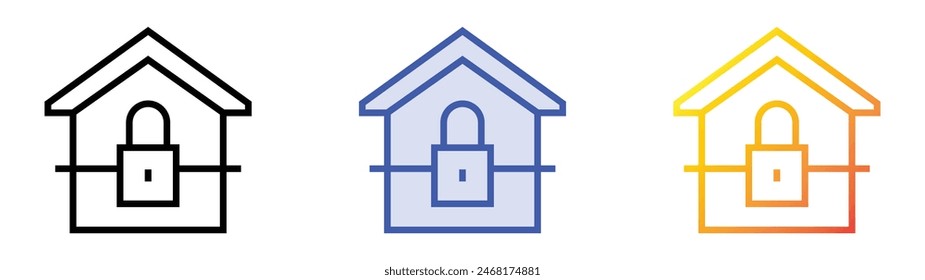 eviction icon. Linear, Blue Fill and Gradient Style Design Isolated On White Background
