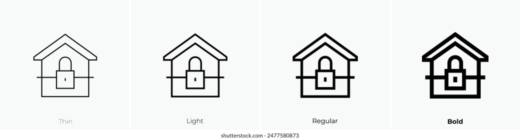 eviction icon. Thin, Light Regular And Bold style design isolated on white background