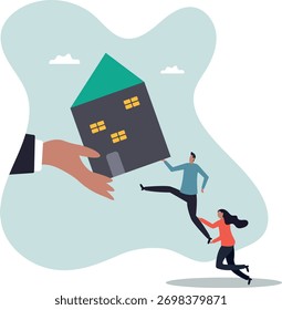 Eviction and mortgage debt, foreclosure or difficulty to payback bank mortgage loan.about a man and his life.