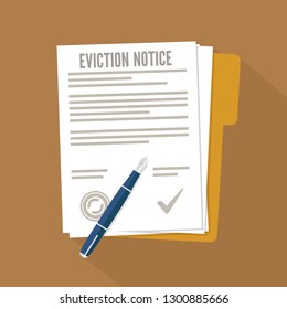 Eviction notice form. Concept flat icon