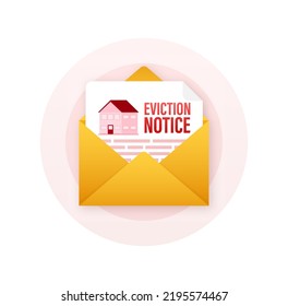 Eviction Notice Form. Notice to vacate form eviction credit. Vector stock illustration.