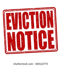 Eviction notice grunge rubber stamp on white background, vector illustration