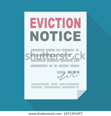 Eviction notice isolated in flat design style with long shadow