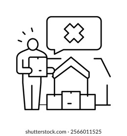 eviction property estate home line icon vector. eviction property estate home sign. isolated contour symbol black illustration