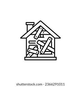 icono del vector de desalojo. estilo de contorno de iconos de bienes raíces. uso perfecto para logotipo, presentación, sitio web y más. estilo de línea de diseño de iconos simple