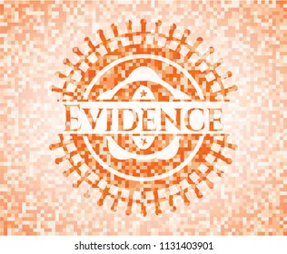 Evidence abstract orange mosaic emblem