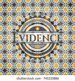 Evidence arabesque badge. arabic decoration.
