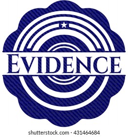 Evidence badge with denim background